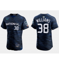Men Milwaukee Brewers 38 Devin Williams Royal 2023 All Star Flex Base Stitched Baseball Jersey