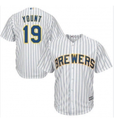 Men Robin Yount Milwaukee Brewers White Nike Light Blue Jersey