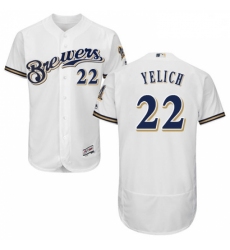 Mens Milwaukee Brewers 22 Christian Yelich White Flexbase Authentic Collection Stitched MLB Jersey
