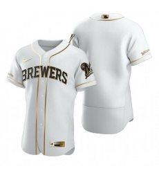 Milwaukee Brewers Blank White Nike Mens Authentic Golden Edition MLB Jersey