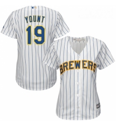 Womens Majestic Milwaukee Brewers 19 Robin Yount Replica White Alternate Cool Base MLB Jersey