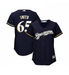 Womens Milwaukee Brewers 65 Burch Smith Authentic Navy Blue Alternate Cool Base Baseball Jersey 