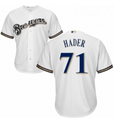 Youth Majestic Milwaukee Brewers 71 Josh Hader Authentic Navy Blue Alternate Cool Base MLB Jersey 