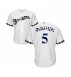 Youth Milwaukee Brewers 5 Cory Spangenberg Replica White Alternate Cool Base Baseball Jersey 