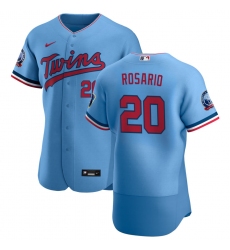 Men Minnesota Twins 20 Eddie Rosario Men Nike Light Blue Alternate 2020 60th Season Flex Base Team MLB Jersey