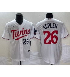 Men Minnesota Twins 26 Max Kepler White Cool Base With Patch Stitched Baseball Jersey