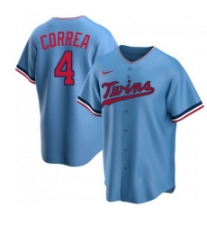 Men Minnesota Twins 4 Carlos Correa Blue Cool Base Stitched jersey