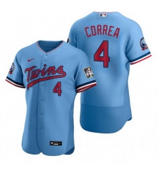 Men Minnesota Twins 4 Carlos Correa Blue Flex Base Stitched jersey