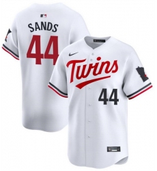 Men Minnesota Twins 44 Cole Sands White 2024 Home Limited Cool Base Stitched Baseball Jersey