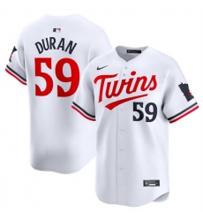 Men Minnesota Twins 59 Jhoan Duran White 2024 Home Limited Cool Base Stitched Baseball Jersey