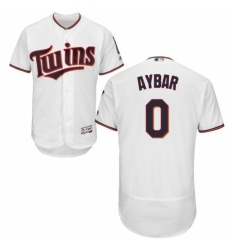 Mens Majestic Minnesota Twins 0 Erick Aybar White Home Flex Base Authentic Collection MLB Jersey