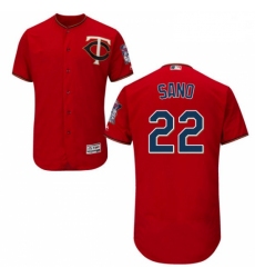 Mens Majestic Minnesota Twins 22 Miguel Sano Authentic Scarlet Alternate Flex Base Authentic Collection MLB Jersey