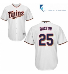 Mens Majestic Minnesota Twins 25 Byron Buxton Replica White Home Cool Base MLB Jersey