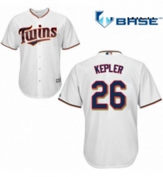 Mens Majestic Minnesota Twins 26 Max Kepler Replica White Home Cool Base MLB Jersey