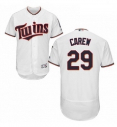 Mens Majestic Minnesota Twins 29 Rod Carew White Home Flex Base Authentic Collection MLB Jersey