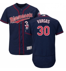 Mens Majestic Minnesota Twins 30 Kennys Vargas Authentic Navy Blue Alternate Flex Base Authentic Collection MLB Jersey