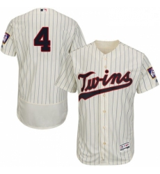 Mens Majestic Minnesota Twins 4 Paul Molitor Authentic Cream Alternate Flex Base Authentic Collection MLB Jersey