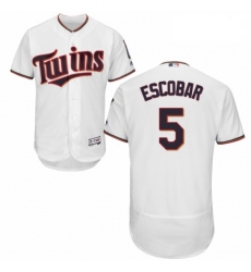 Mens Majestic Minnesota Twins 5 Eduardo Escobar White Home Flex Base Authentic Collection MLB Jersey