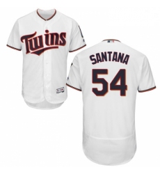 Mens Majestic Minnesota Twins 54 Ervin Santana White Home Flex Base Authentic Collection MLB Jersey