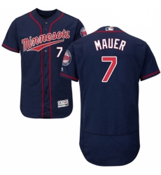 Mens Majestic Minnesota Twins 7 Joe Mauer Authentic Navy Blue Alternate Flex Base Authentic Collection MLB Jersey