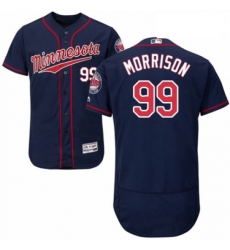Mens Majestic Minnesota Twins 99 Logan Morrison Authentic Navy Blue Alternate Flex Base Authentic Collection MLB Jersey