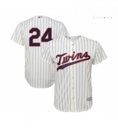 Mens Minnesota Twins 24 C J Cron Replica Cream Alternate Cool Base Baseball Jersey 