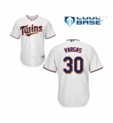 Mens Minnesota Twins 30 Kennys Vargas Replica White Home Cool Base Baseball Jersey