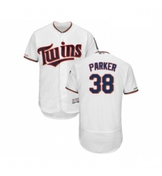 Mens Minnesota Twins 38 Blake Parker White Home Flex Base Authentic Collection Baseball Jersey