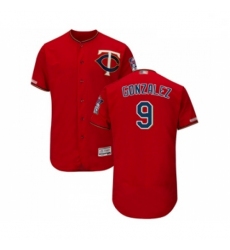 Mens Minnesota Twins 9 Marwin Gonzalez Scarlet Alternate Flex Base Authentic Collection Baseball Jersey