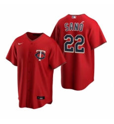 Mens Nike Minnesota Twins 22 Miguel Sano Red Alternate Stitched Baseball Jerse