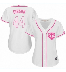 Womens Majestic Minnesota Twins 44 Kyle Gibson Replica White Fashion Cool Base MLB Jersey 