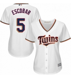 Womens Majestic Minnesota Twins 5 Eduardo Escobar Replica White Home Cool Base MLB Jersey 