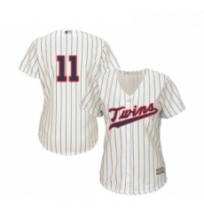 Womens Minnesota Twins 11 Jorge Polanco Replica Cream Alternate Cool Base Baseball Jersey 