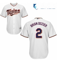 Youth Majestic Minnesota Twins 2 Brian Dozier Replica White Home Cool Base MLB Jersey