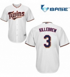 Youth Majestic Minnesota Twins 3 Harmon Killebrew Authentic White Home Cool Base MLB Jersey