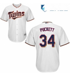 Youth Majestic Minnesota Twins 34 Kirby Puckett Authentic White Home Cool Base MLB Jersey