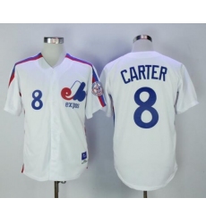 Montreal Expos 8 Gary Carter Baseball Jersey White Retro
