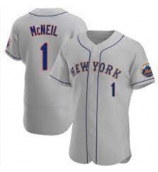 MLB New York Mets 1 Jeff McNeil Gray Nike Flexbase Men Jersey