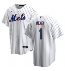 Men New York Mets 1 Jeff McNeil White Cool Base Stitched Jersey