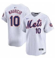 Men New York Mets 10 Ronny Mauricio White 2024 Home Limited Stitched Baseball Jersey