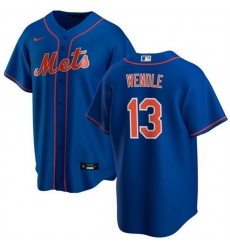 Men New York Mets 13 Joey Wendle Blue Cool Base Stitched Baseball Jersey