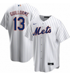 Men New York Mets 13 Luis Guillorme White Cool Base Stitched Baseball Jersey