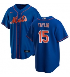 Men New York Mets 15 Tyrone Taylor Blue Cool Base Stitched Baseball Jersey