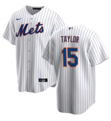 Men New York Mets 15 Tyrone Taylor White Cool Base Stitched Baseball Jersey