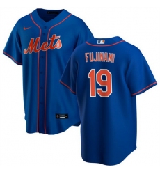 Men New York Mets 19 Shintaro Fujinami Blue Cool Base Stitched Baseball Jersey
