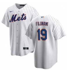 Men New York Mets 19 Shintaro Fujinami White Cool Base Stitched Baseball Jersey