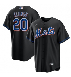Men New York Mets 20 Pete Alonso 2022 Black Cool Base Stitched Baseball Jersey