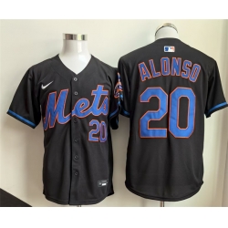 Men New York Mets 20 Pete Alonso Black 2025 Stitched Baseball Jersey