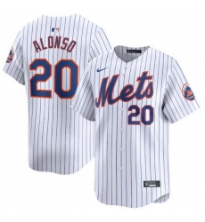 Men New York Mets 20 Pete Alonso White 2024 Home Limited Stitched Baseball Jersey