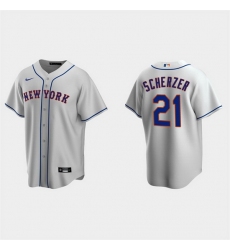 Men New York Mets 21 Max Scherzer Grey Cool Base Stitched Baseball jersey